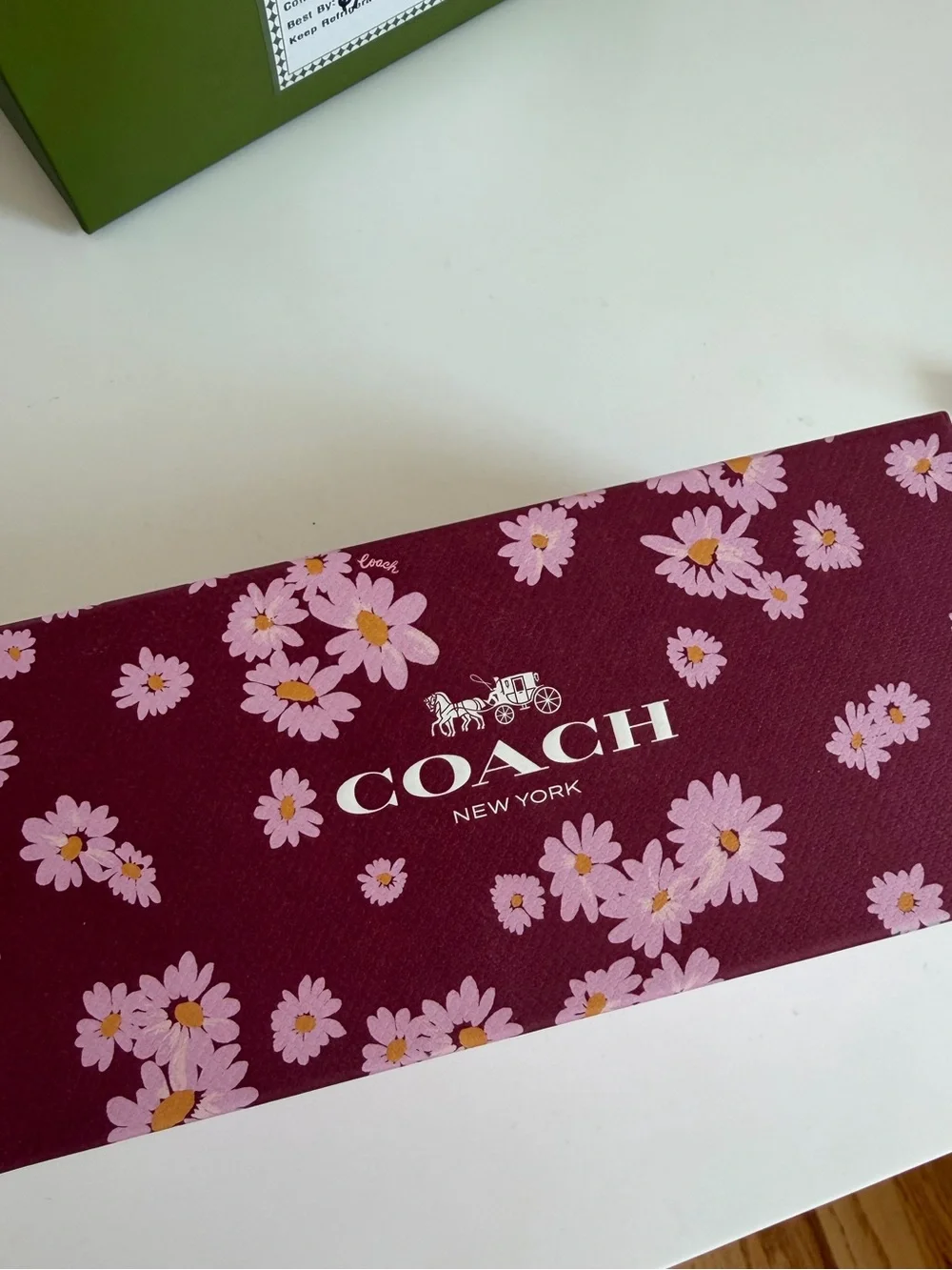 Coach Pink Floral Square Sunglasses with Brown Gradient Lenses